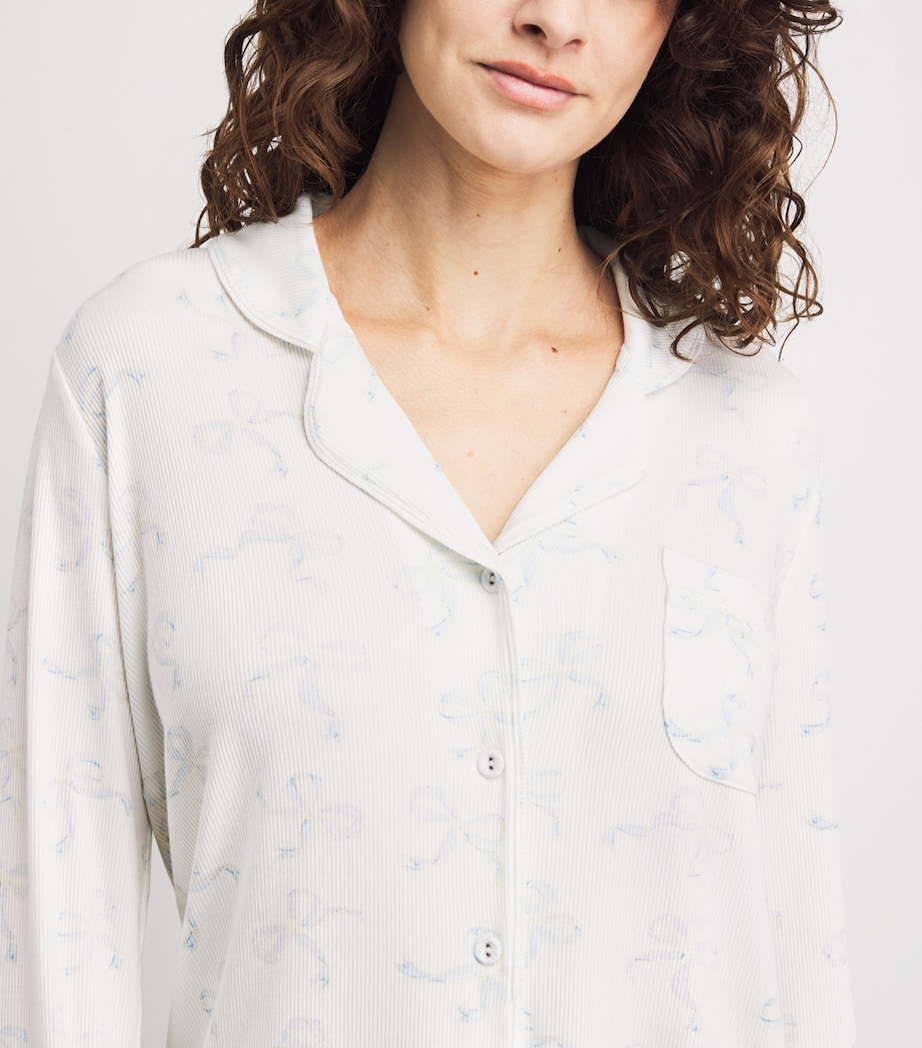 Skims Womens Soft Lounge Pyjama Set Ivory Prl Bows Prnt Image 5