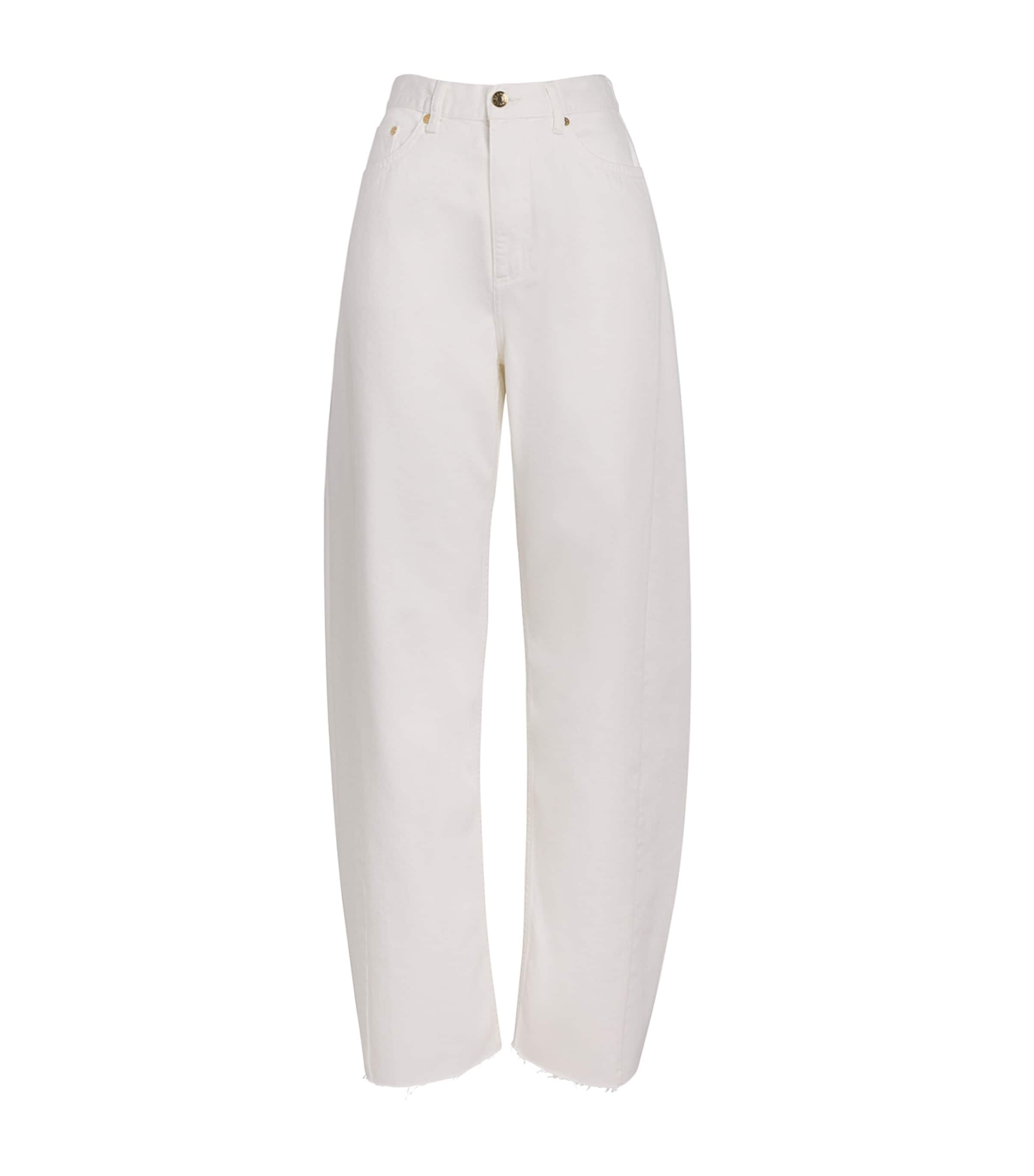 Sandro Paris Womens Barrel Jeans White Image 1