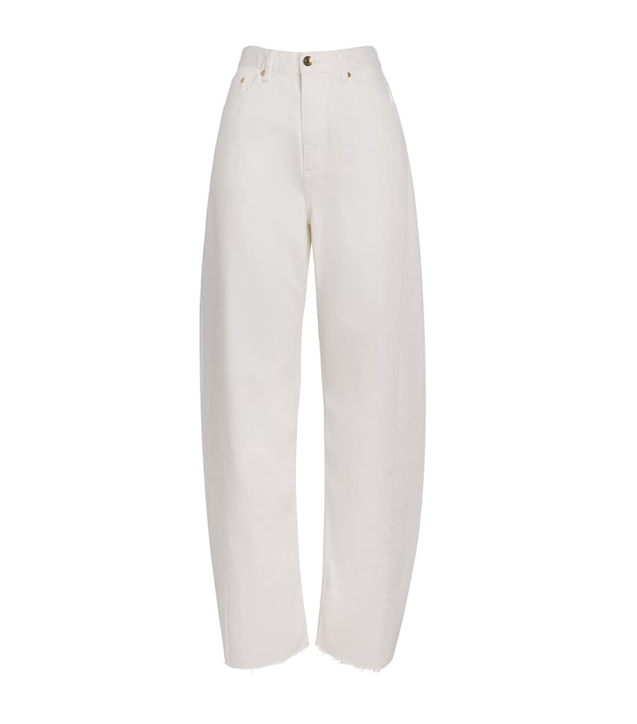 Sandro Paris Womens Barrel Jeans White Image 1