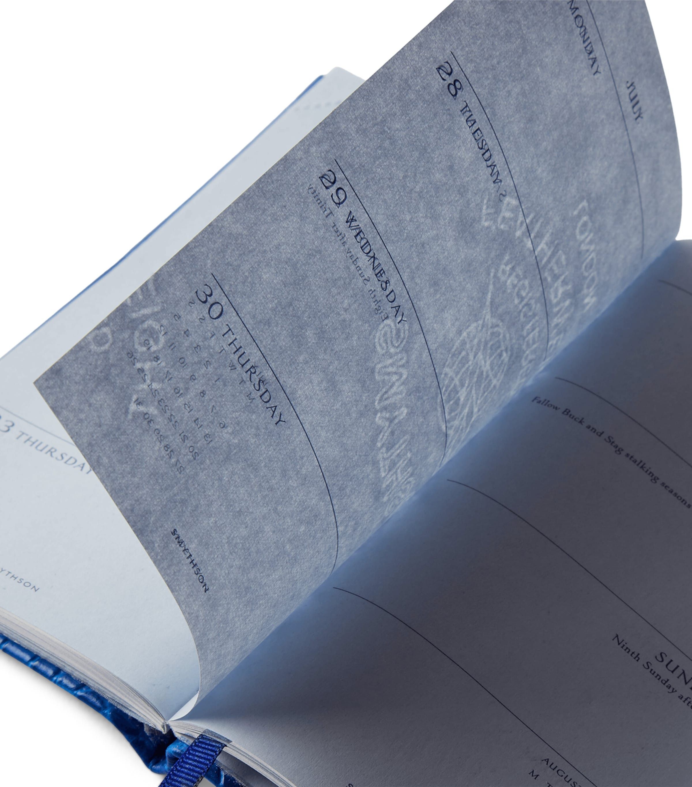 Mara Leather Croc-Embossed Panama 2026 Pocket Diary CERULEAN Image 3