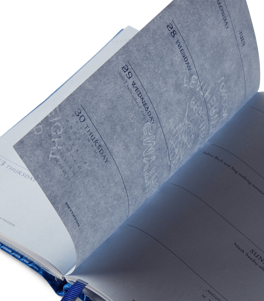 Mara Leather Croc-Embossed Panama 2026 Pocket Diary CERULEAN Image 3