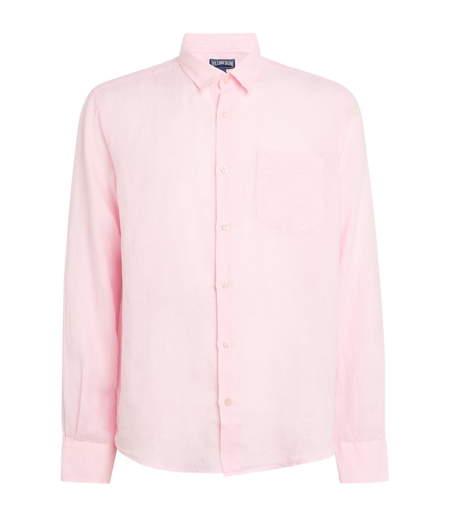 Vilebrequin Mens Linen Embroidered Caroubis Shirt Ballet Shoes Image 1