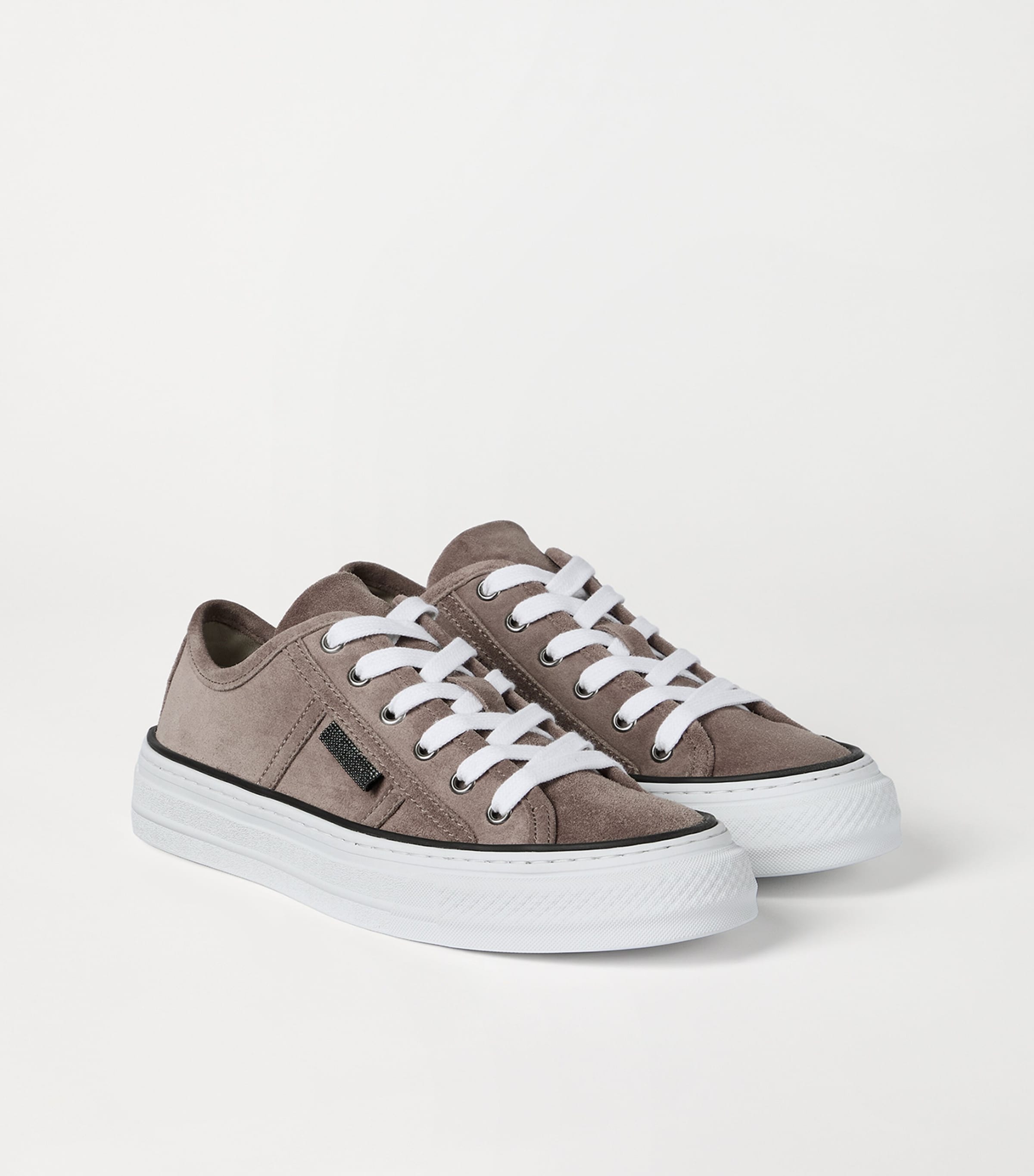 Brunello Cucinelli Suede Monili-Embellished Sneakers Image 4