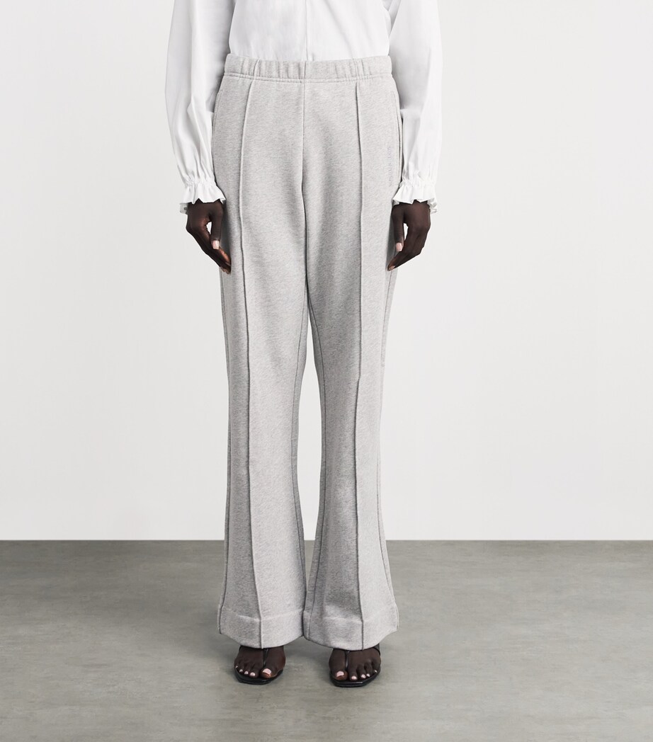 Acne Studios Womens Cotton Logo Sweatpants Grey Melange Image 4