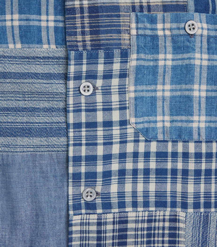 Polo Ralph Lauren Mens Cotton-Linen Patchwork Shirt Indigo Image 5