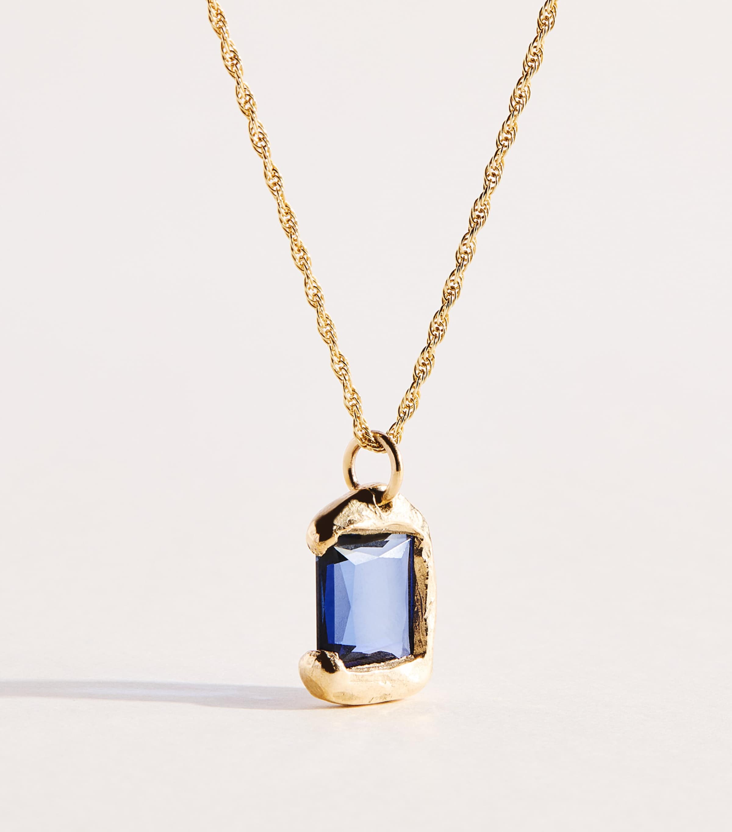 Bleue Burnham Yellow Gold and Sapphire Rose Pendant Necklace Gold Image 4