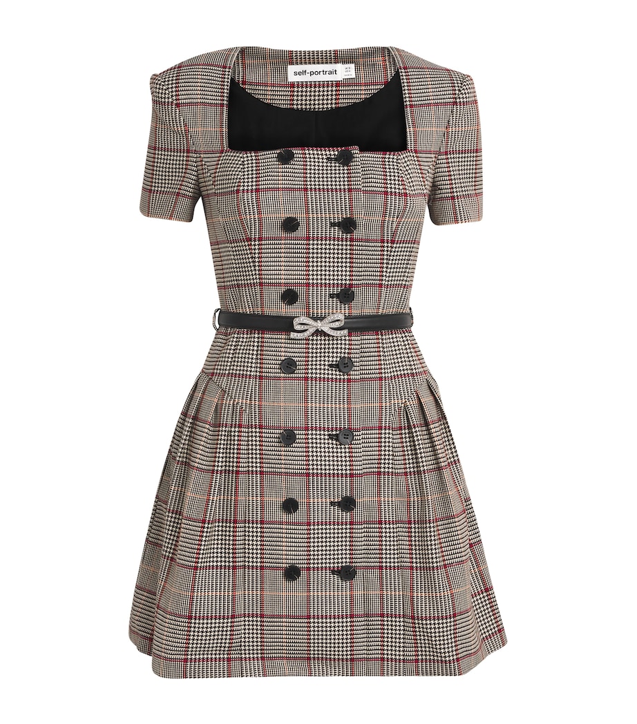 Houndstooth Mini Dress BROWN Image 1