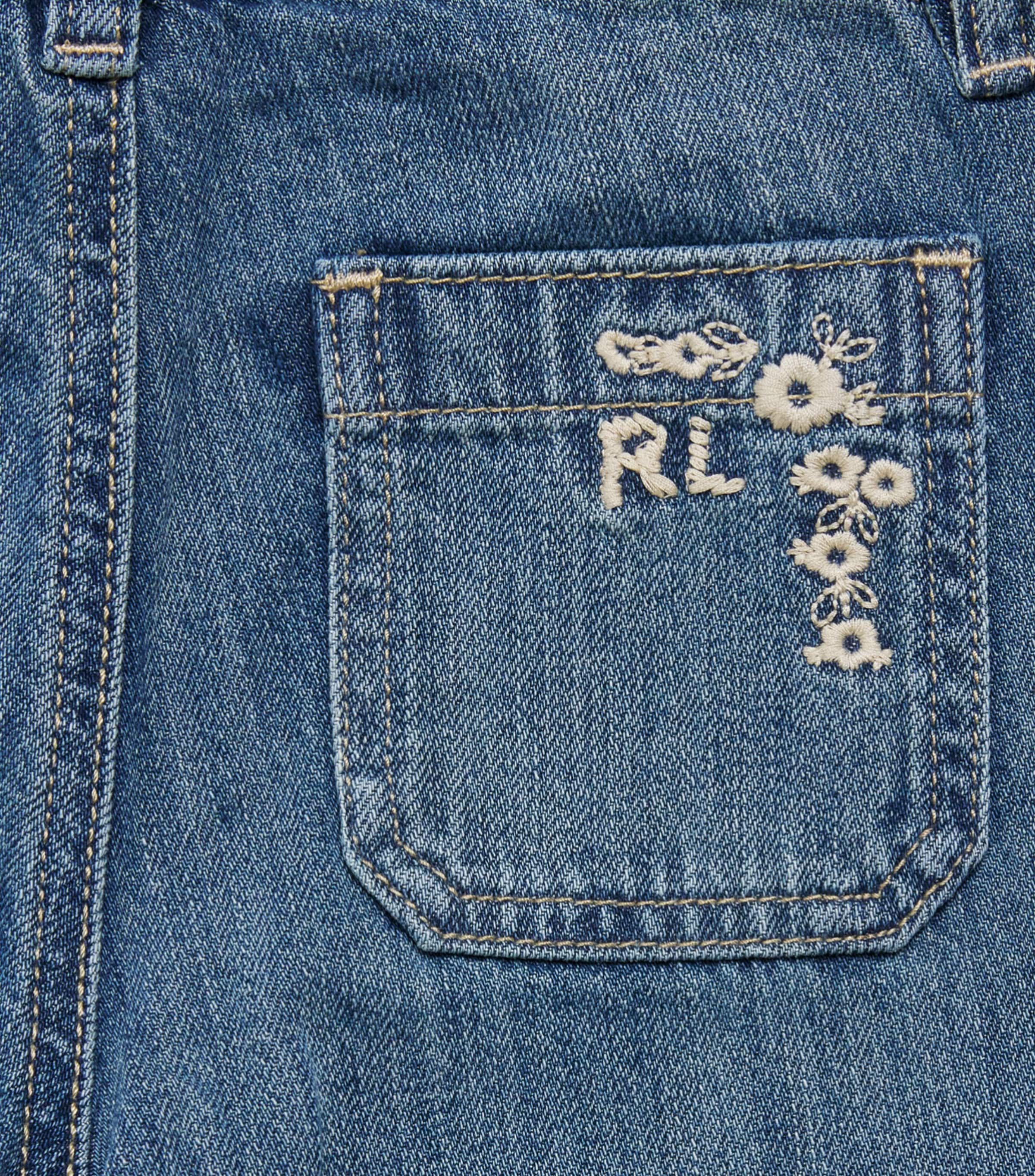 Ralph Lauren Kids Embroidered Flared Jeans (2-6 Years) Tulare Wash Image 3