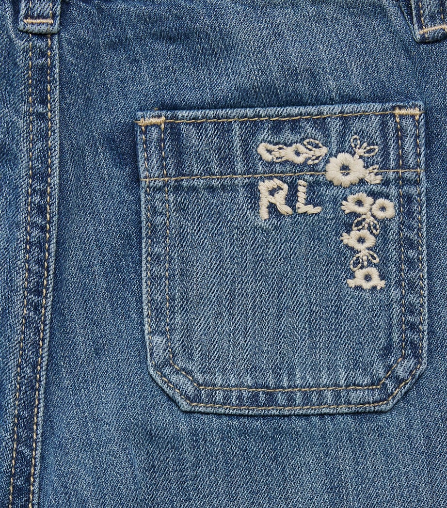 Ralph Lauren Kids Embroidered Flared Jeans (2-6 Years) Tulare Wash Image 3