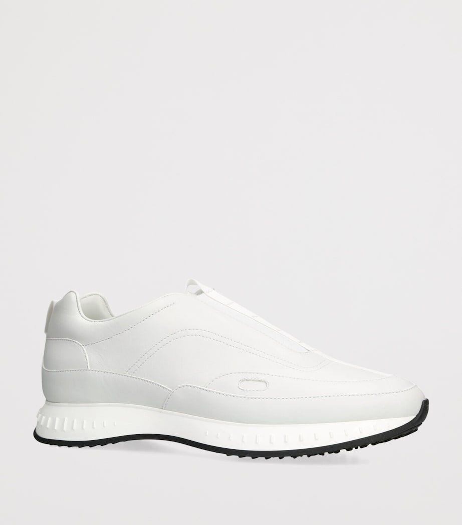Leather Stream Elastic Sneakers WHITE Image 3