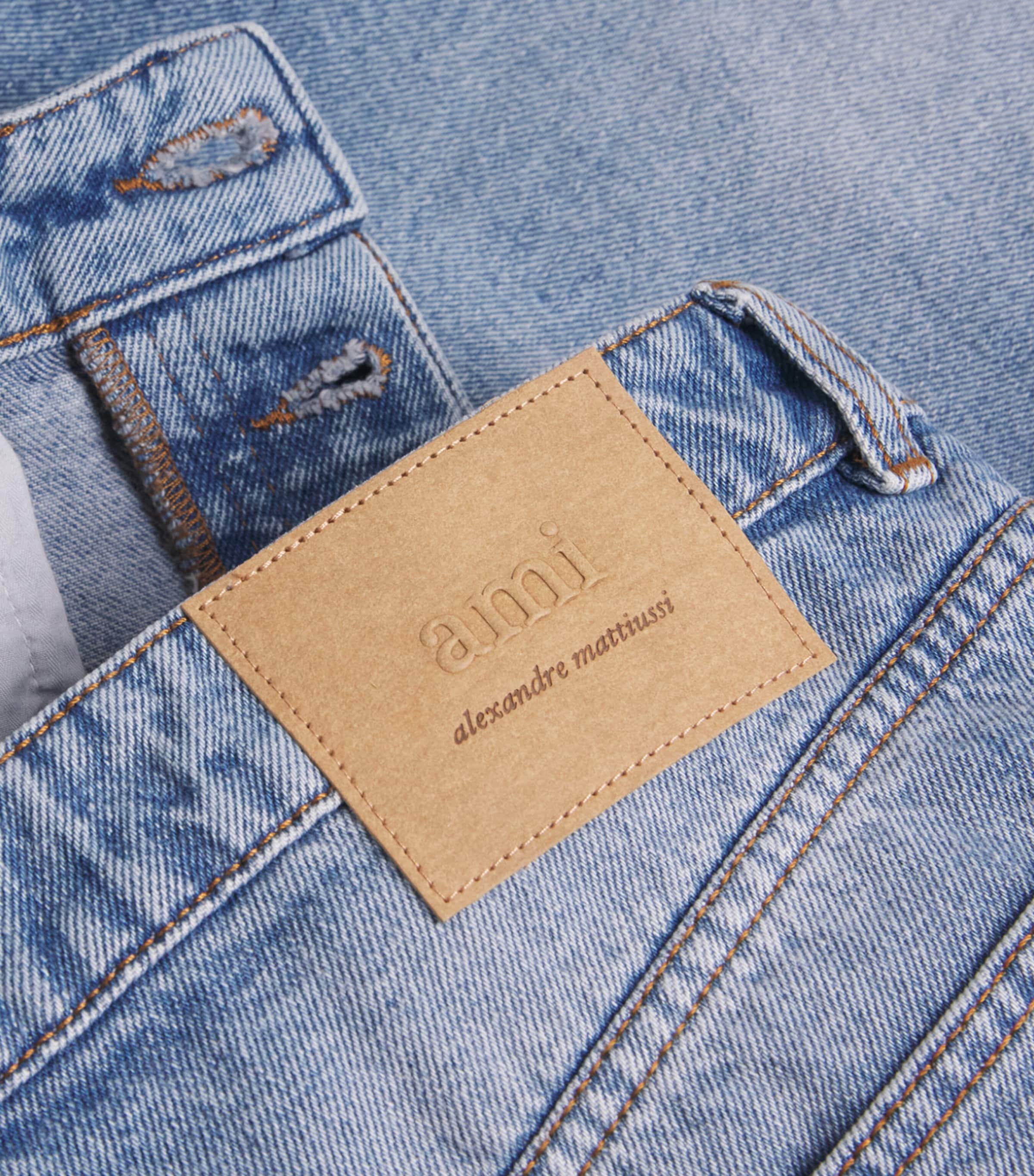 AMI Paris Mens Oversized Bermuda Jean Shorts Bleu Used Image 6