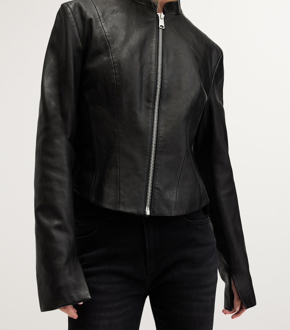 Leather Sadler Jacket BLACK Image 5