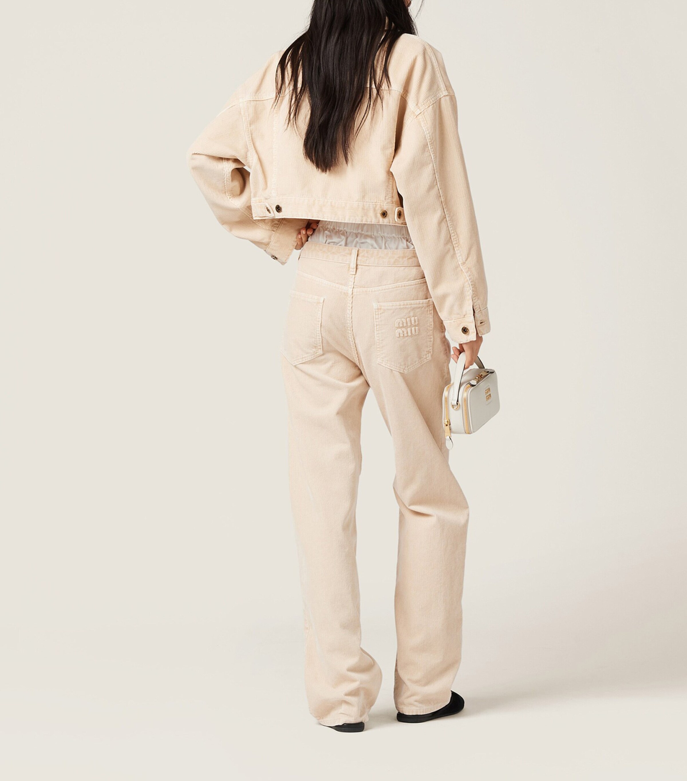 Corduroy Cropped Jacket F0627 Image 3