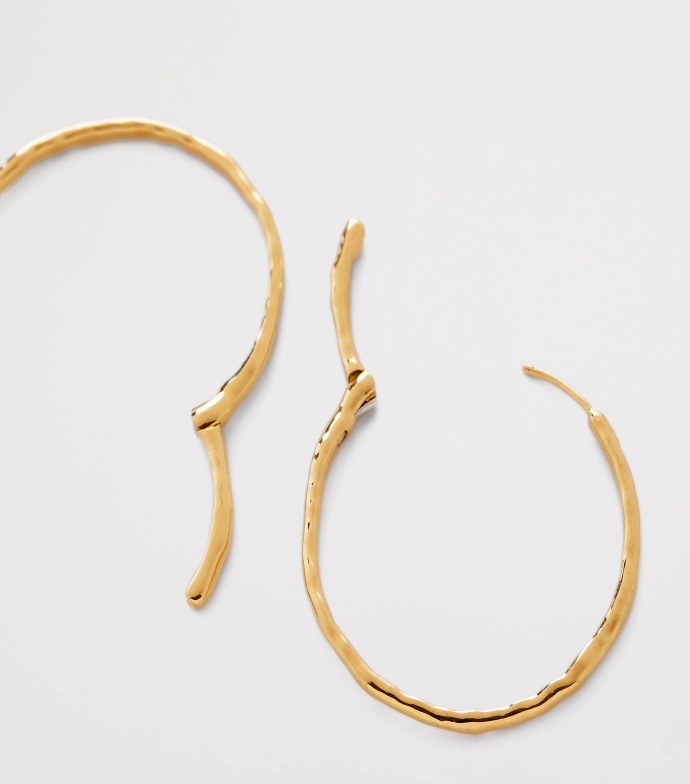 Monica Vinader Large Gold Vermeil MV Siren Muse Hoop Earrings Gold Vermeil Image 3