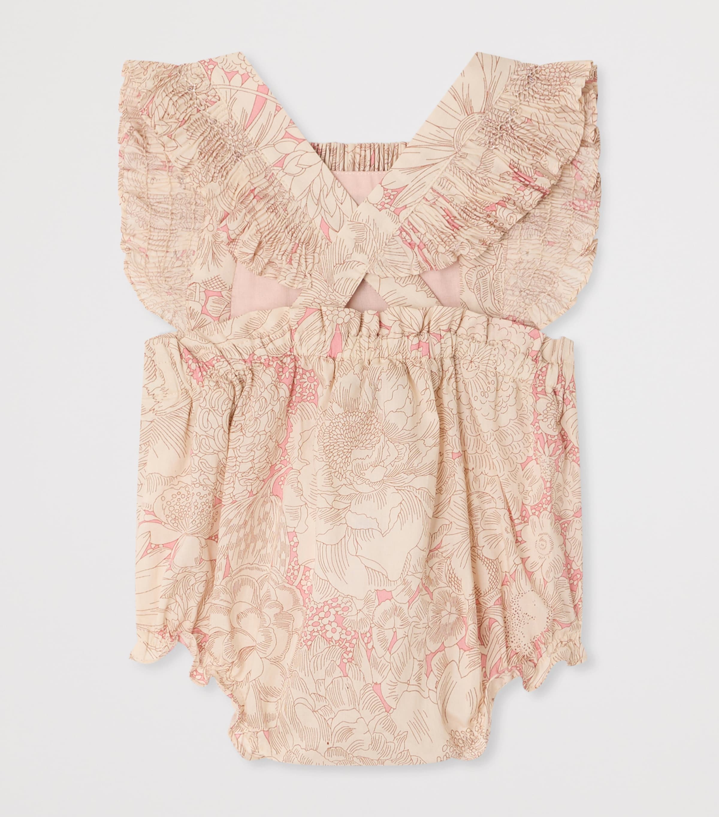Bonpoint Cotton Floral Bodysuit (1-18 Months) Fl Rose Moyen Image 2