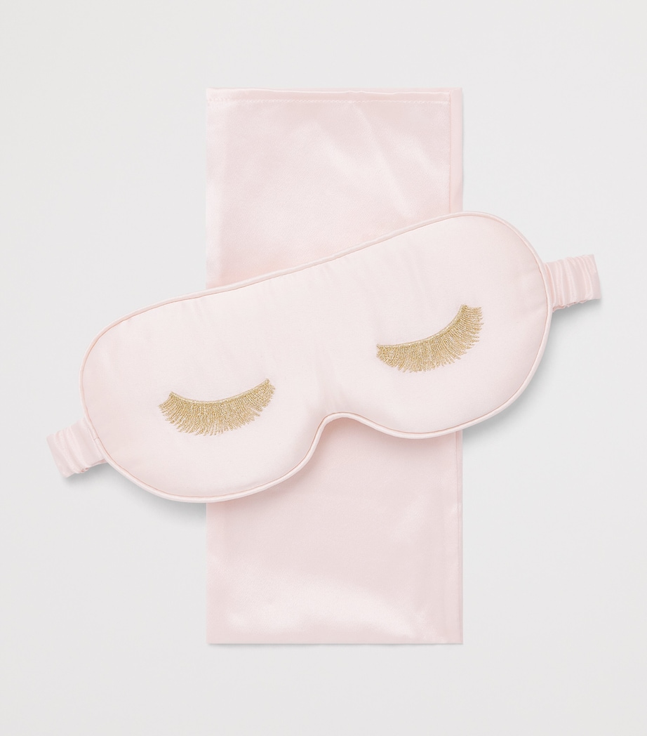 MANITO Womens Mulberry Silk Eyelash Sleep Mask Ballet Pink Image 3
