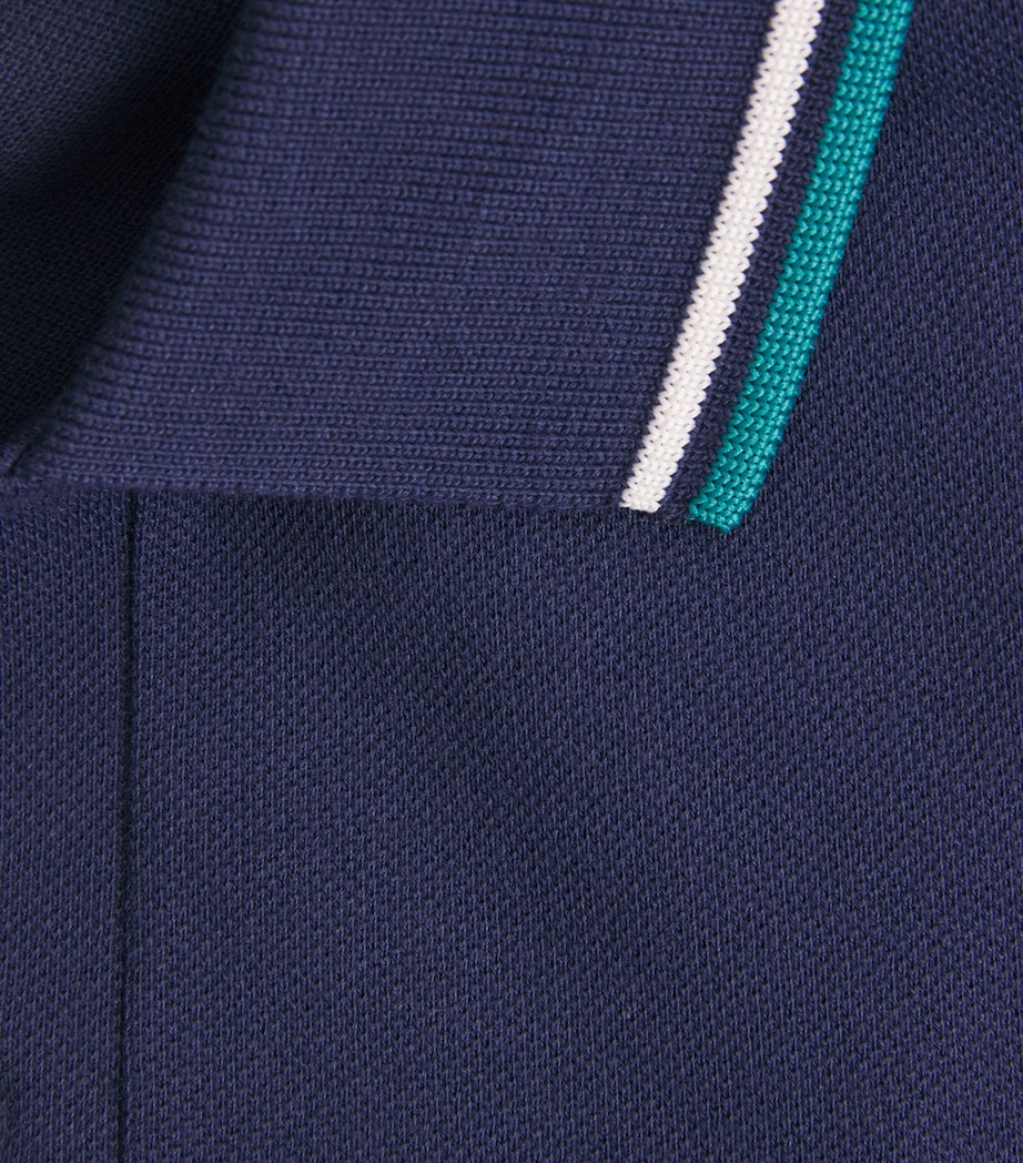 Fred Perry Mens Twin Tipped Polo Shirt Tnsbl/snwht/dpmt Image 6