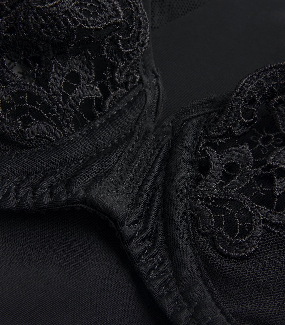 Embroidered Saga Plunge Bra 016 BLACK Image 4