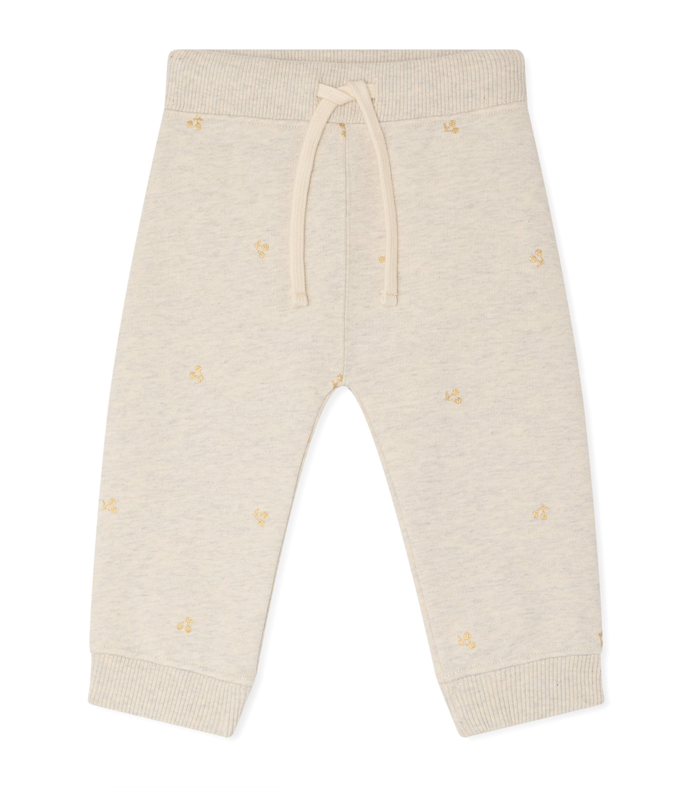 Cotton Cherry Print Sweatpants (6-18 Months) IMPRIME BEIGE Image 1