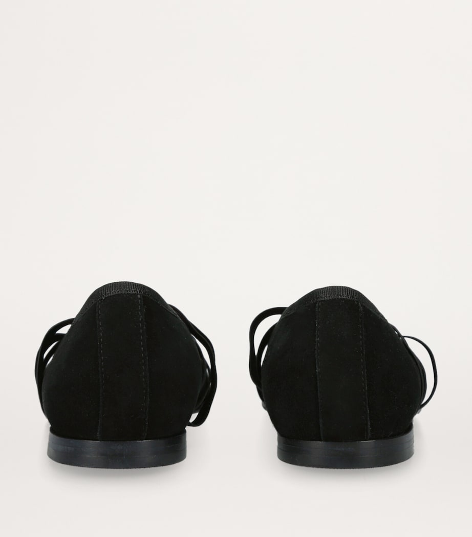 Carel Paris Suede Tutu Ballet Flats Black Image 2