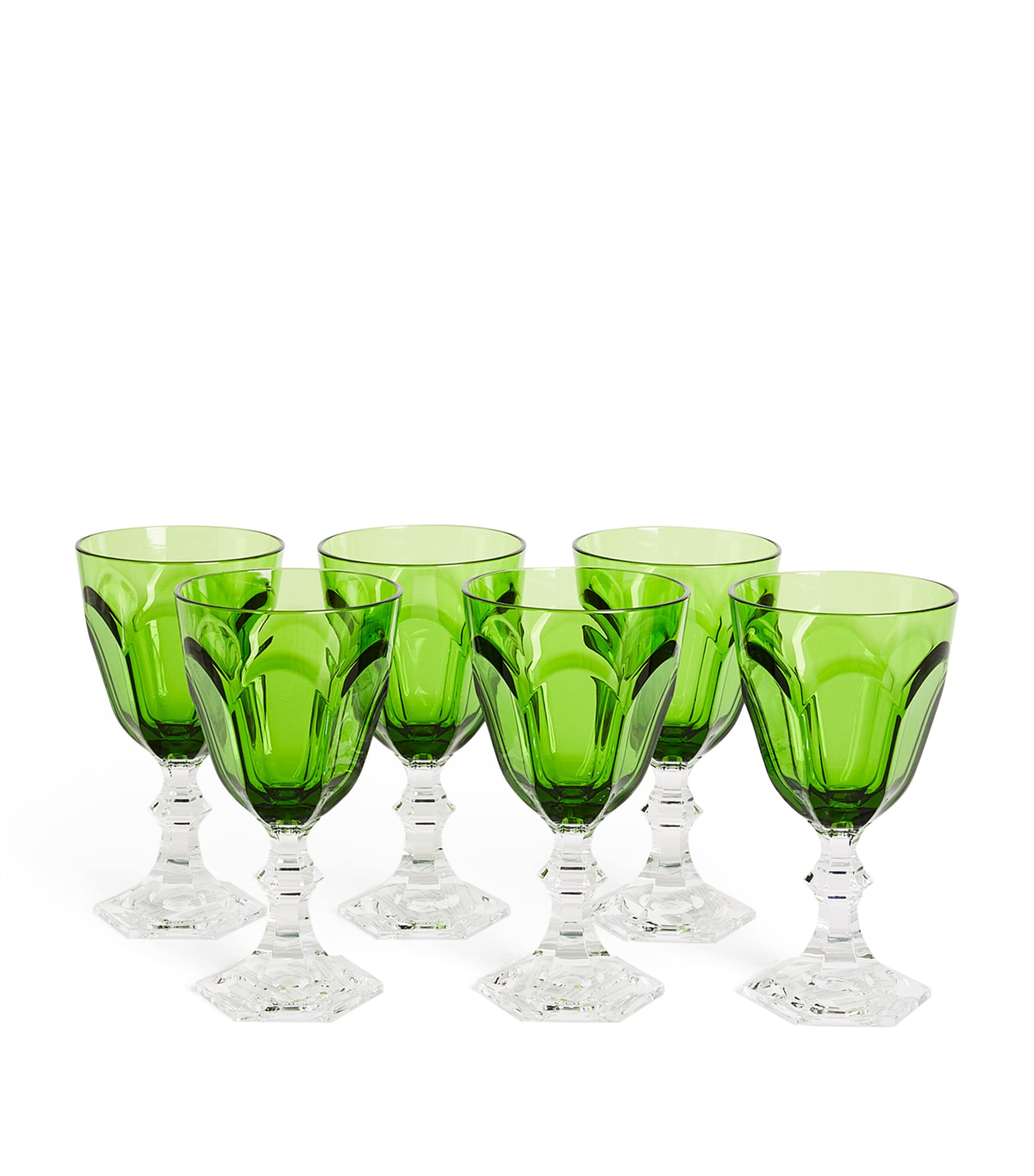 Mario Luca Giusti Set Of 6 Dolce Vita High Wine Glasses In Green