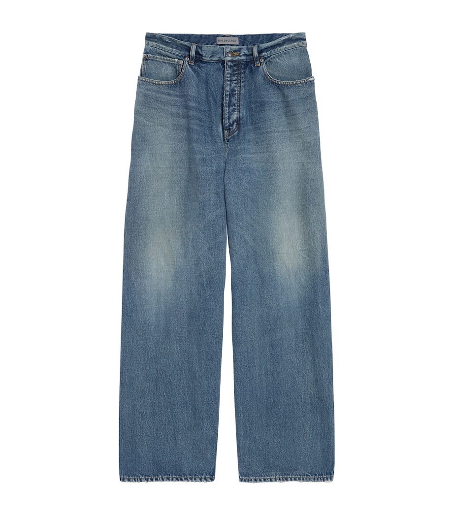 Balenciaga Mens Distressed Baggy-Fit Jeans Image 1