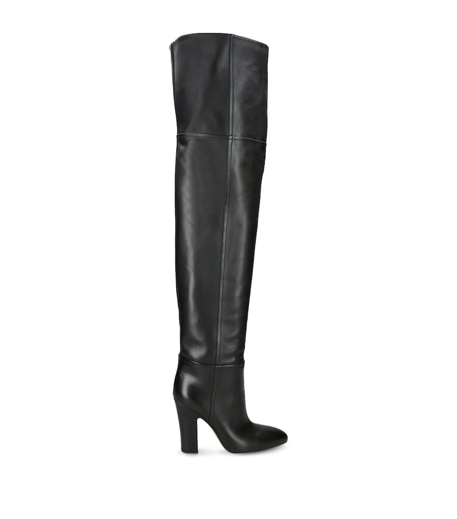 Leather Lavinia Knee-High Boots 100 BLACK Image 1