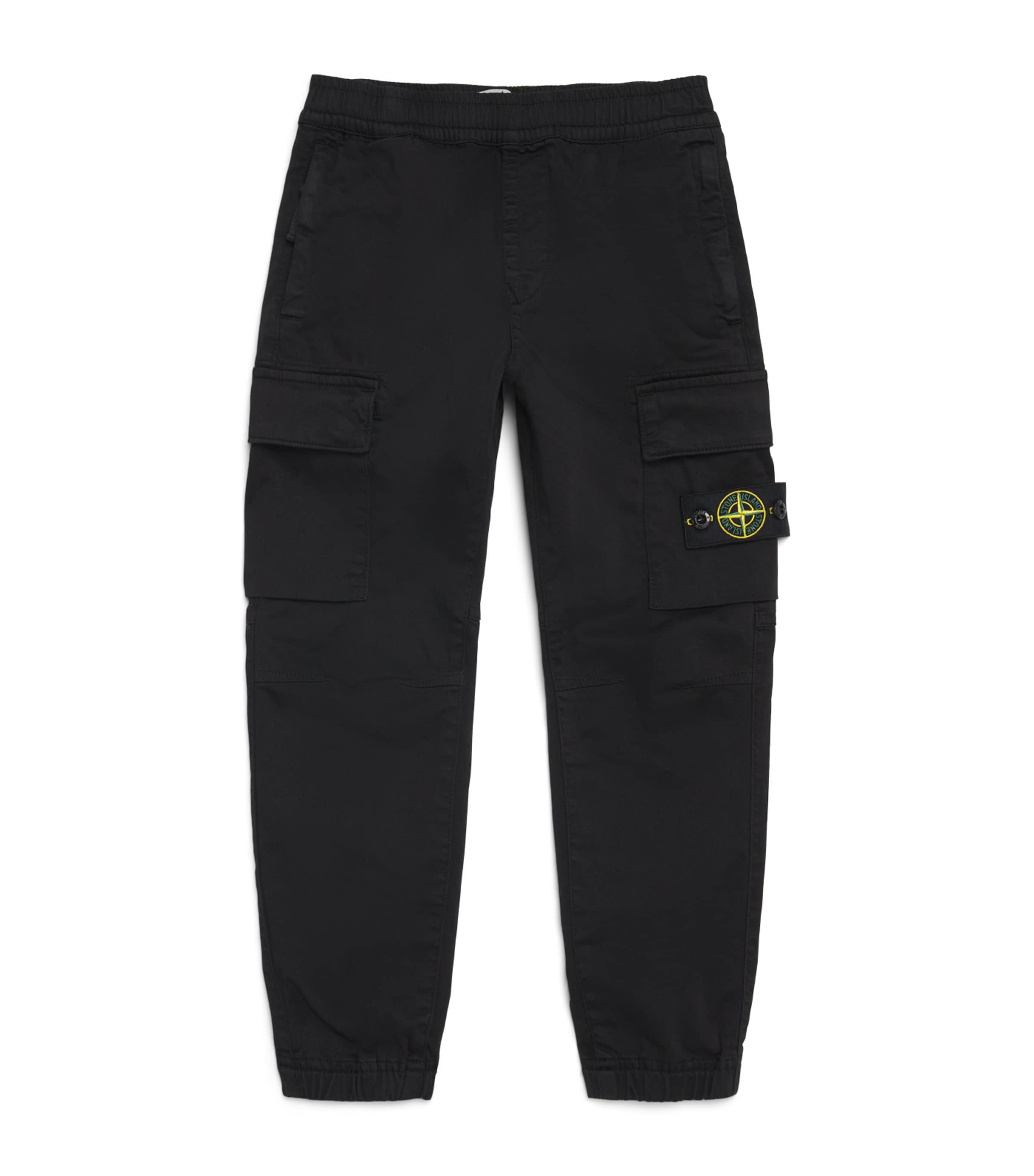 Stone Island Junior Stretch-Organic Cotton Cargo Trousers (2-14 Years) Black Image 1