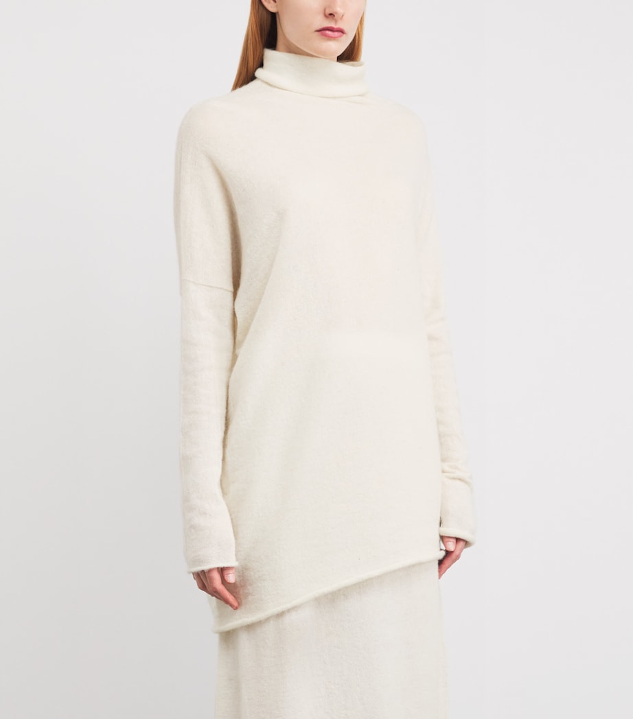 Alpaca-Blend Askew Sweater RAW WHITE Image 3