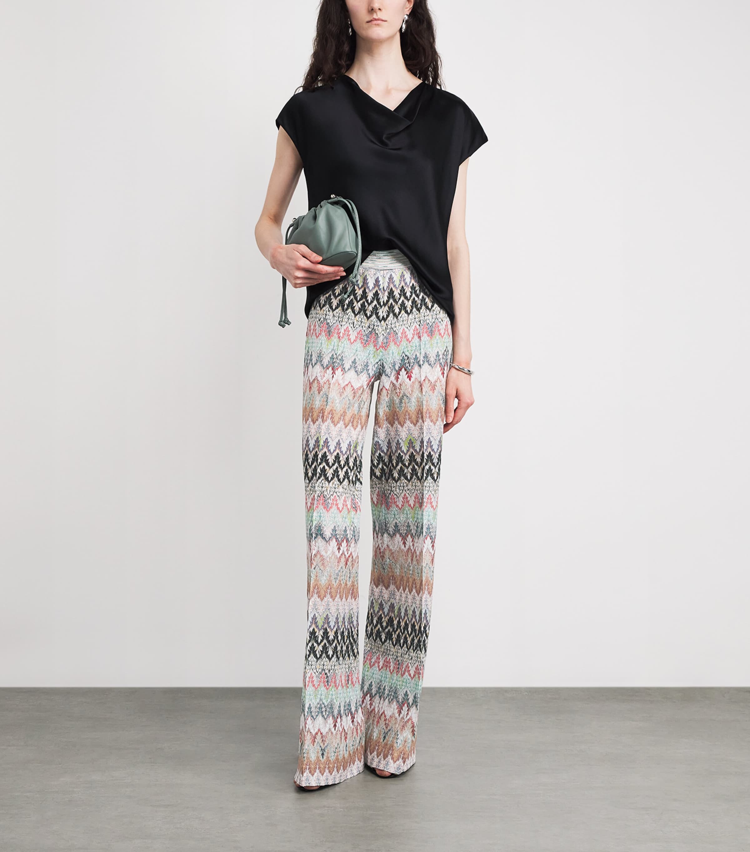 Zigzag Wide-Leg Trousers SM9Y4 WHT/PINK/BLUE Image 2