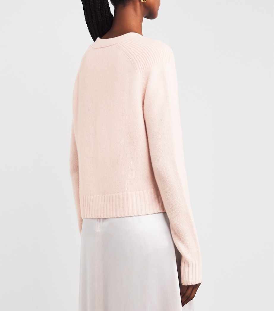 Open Cashmere V-Neck Cardigan ROSE Image 4