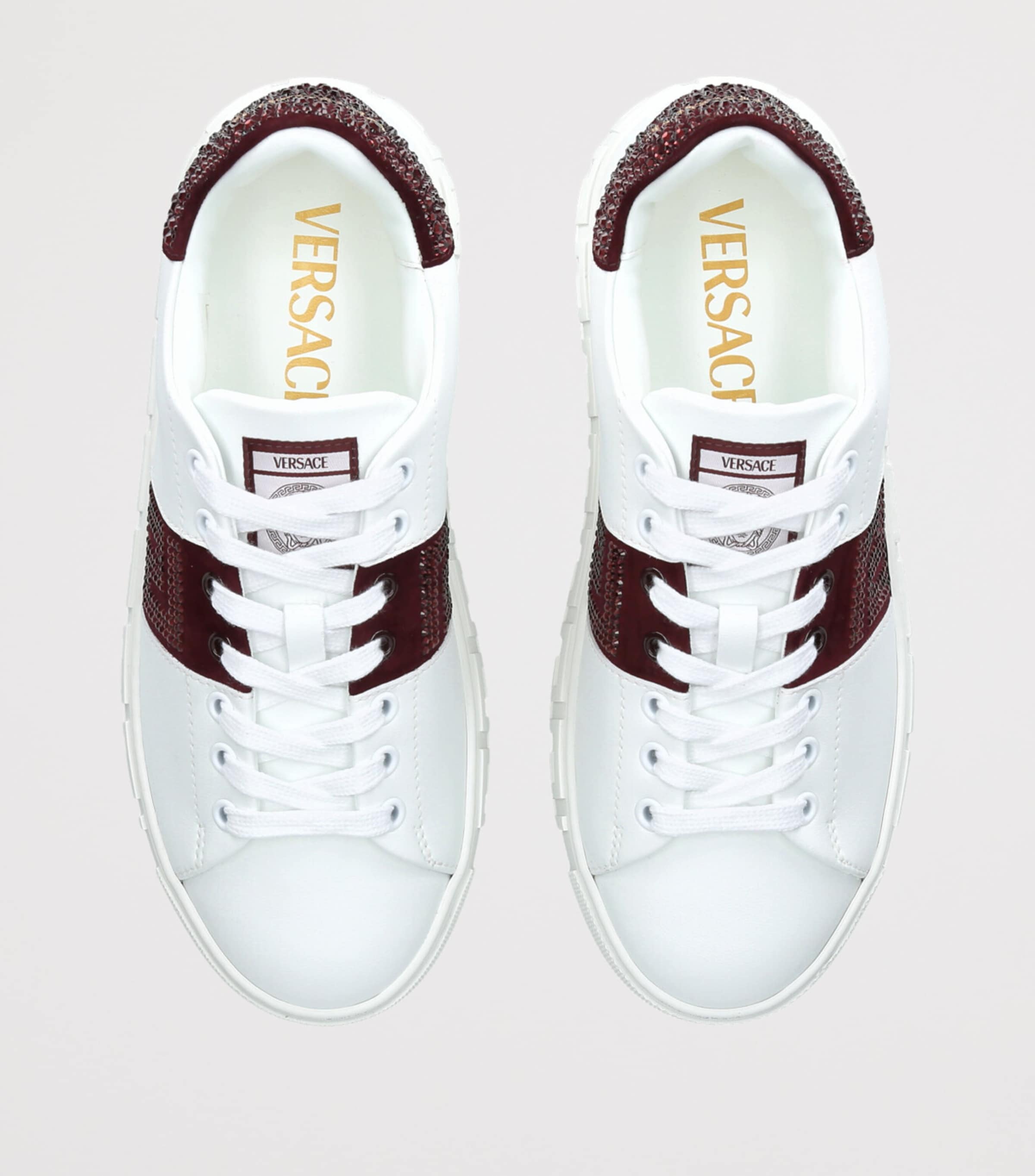 Embellished Greca Sneakers WHITE/RED Image 4