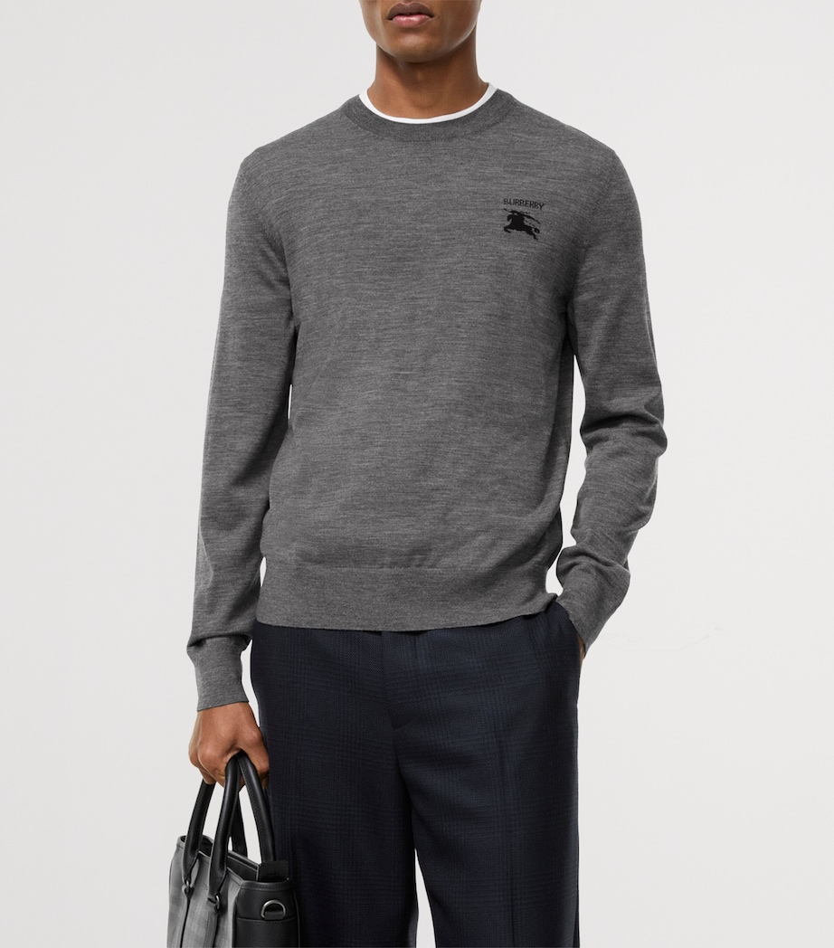 Burberry Mens Wool EKD Sweater Grey Image 2