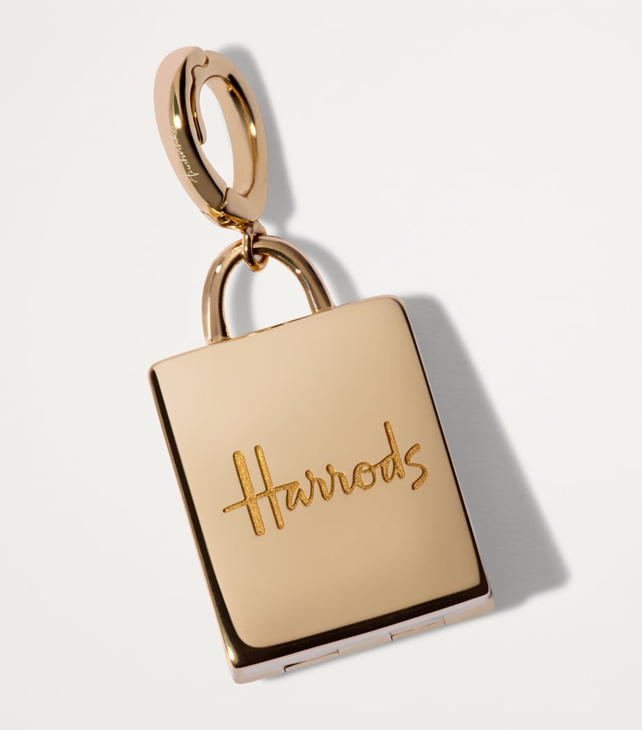 x Harrods Yellow Gold and Malachite My Life in Charms Shopping Bag Locket Charm YELLOW GOLD Image 2