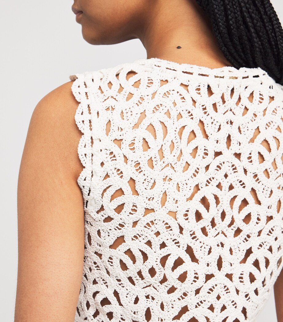 Cotton Crochet Tank Top ECRU Image 6