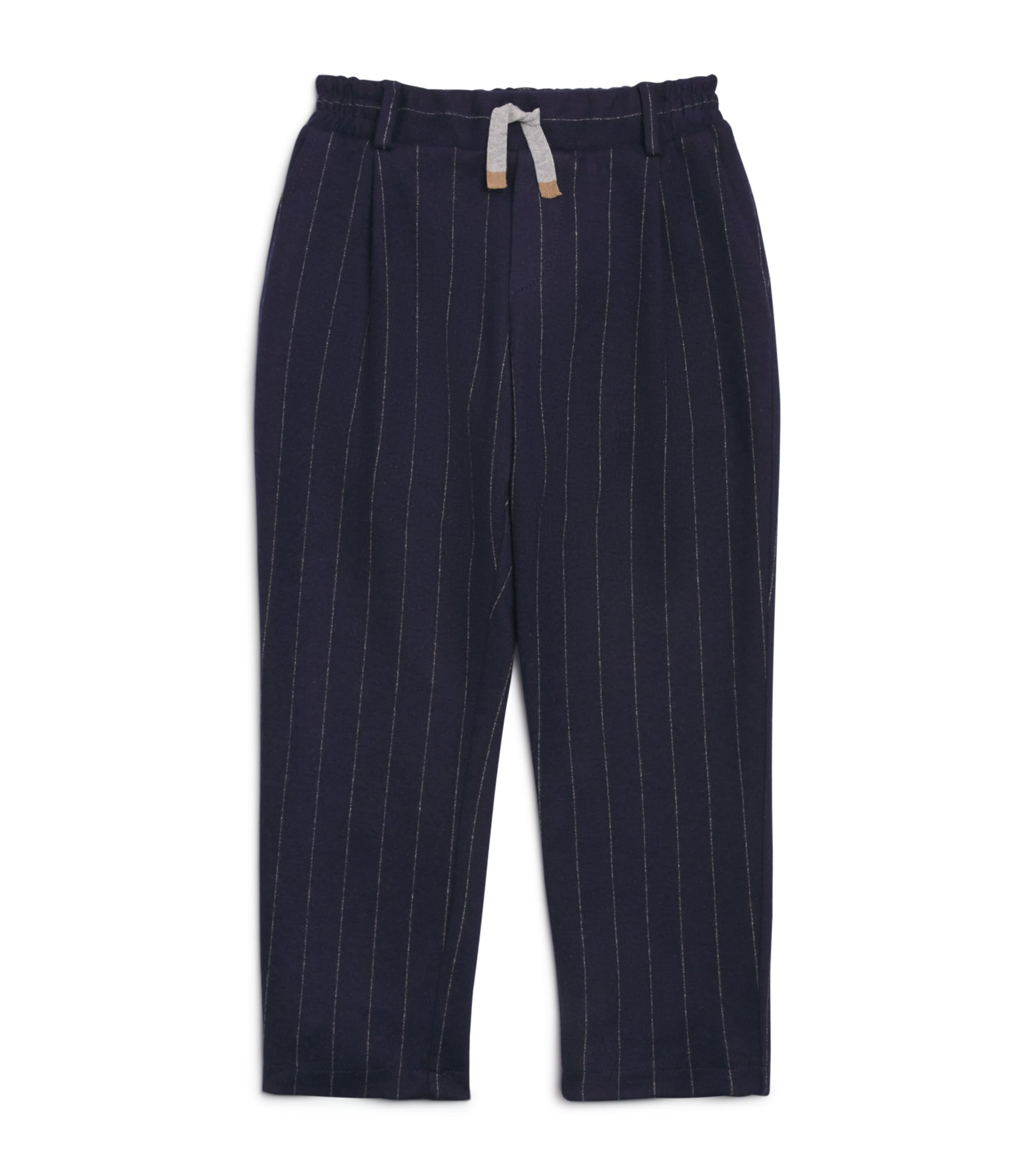 Eleventy Pinstripe Drawstring Straight Trousers In Blue