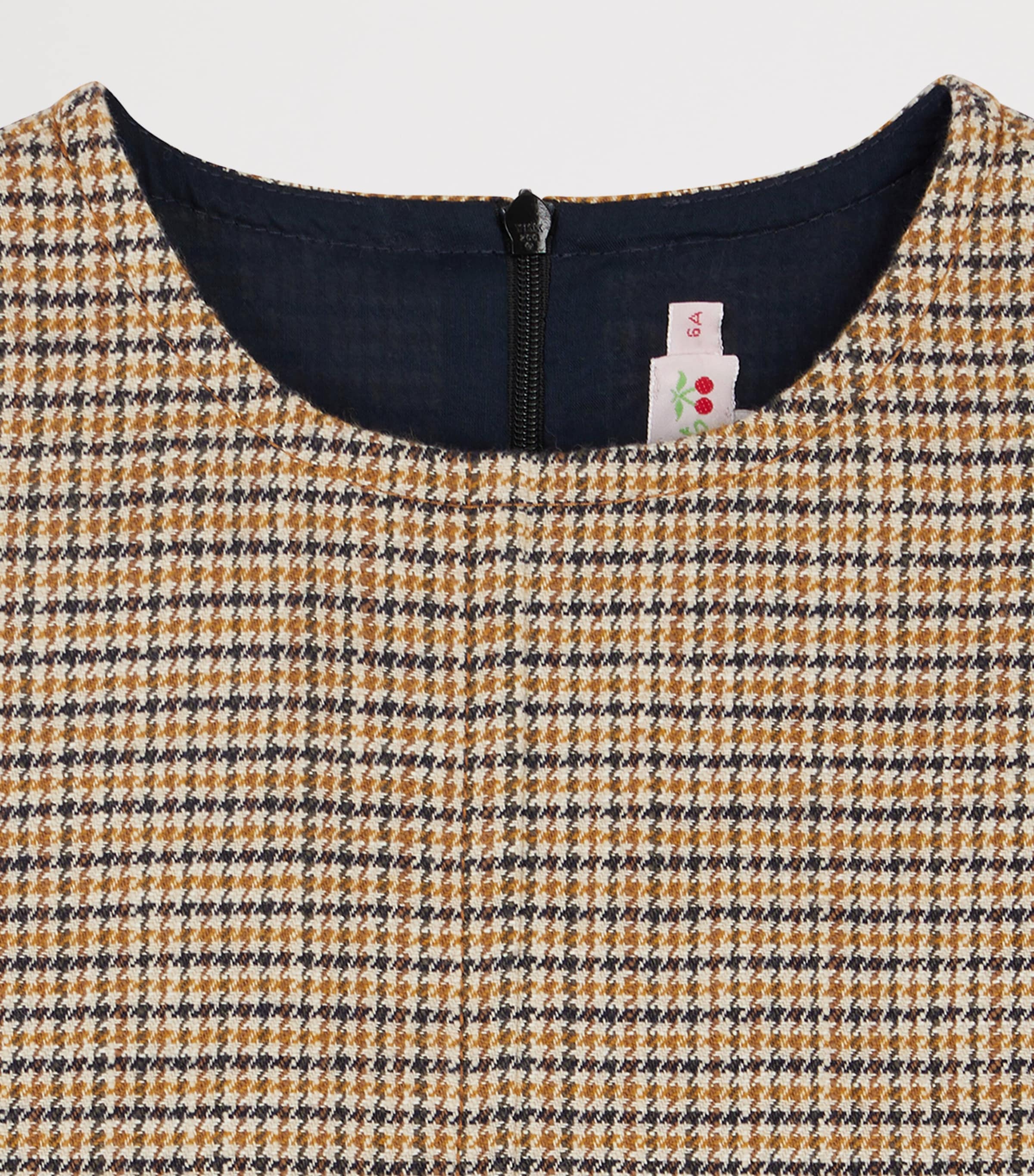 Cotton-Wool Tweed Jinette Dress (4-8 Years) CA OCRE Image 3