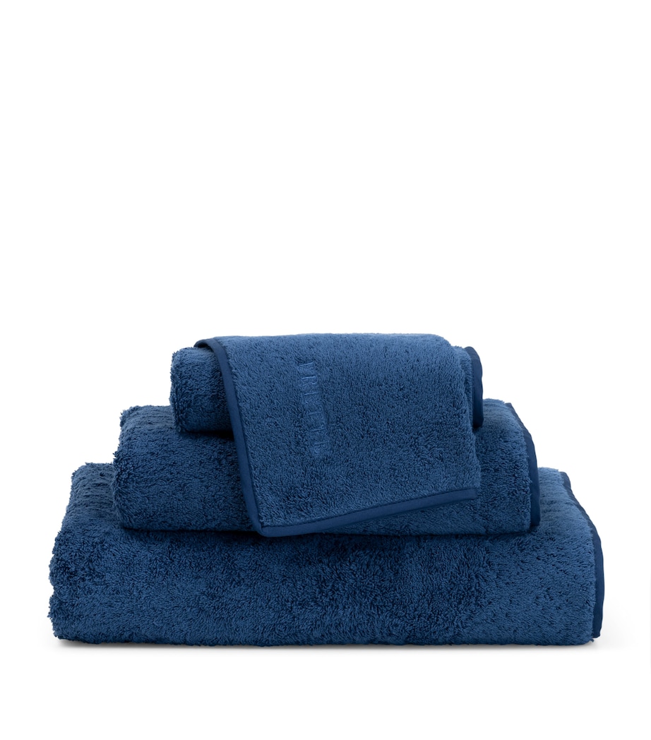 Frette Cotton Unito Wash Cloth (30cm x 30cm) Indigo Blue Image 4