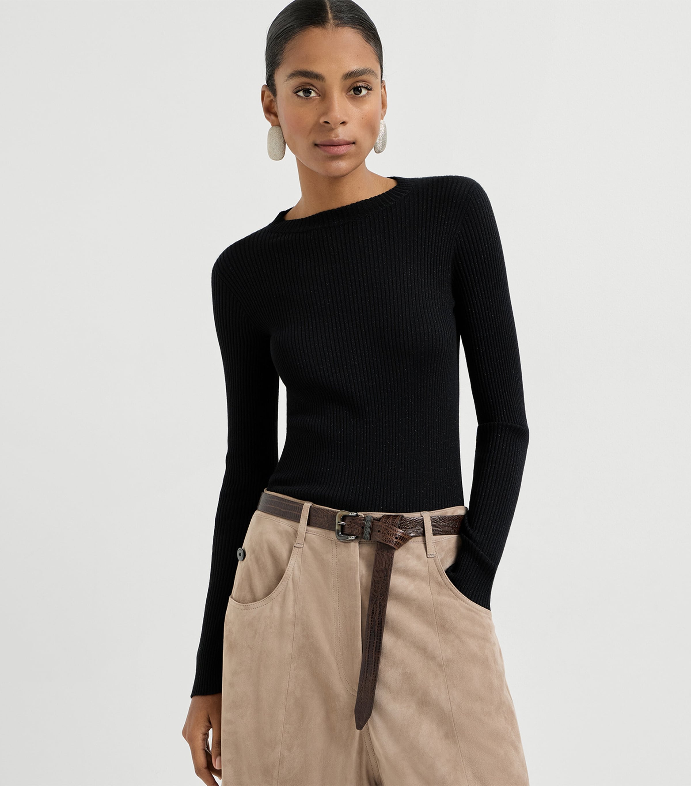 Brunello Cucinelli Womens Cashmere-Blend Sparkle Sweater Image 4