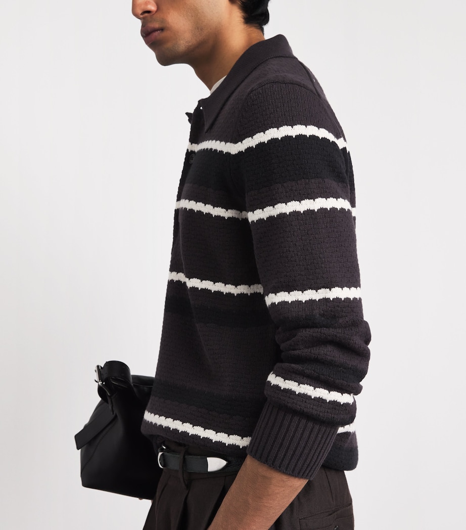 NN.07 Mens Organic Cotton Polo Sweater Dusky Port Image 3