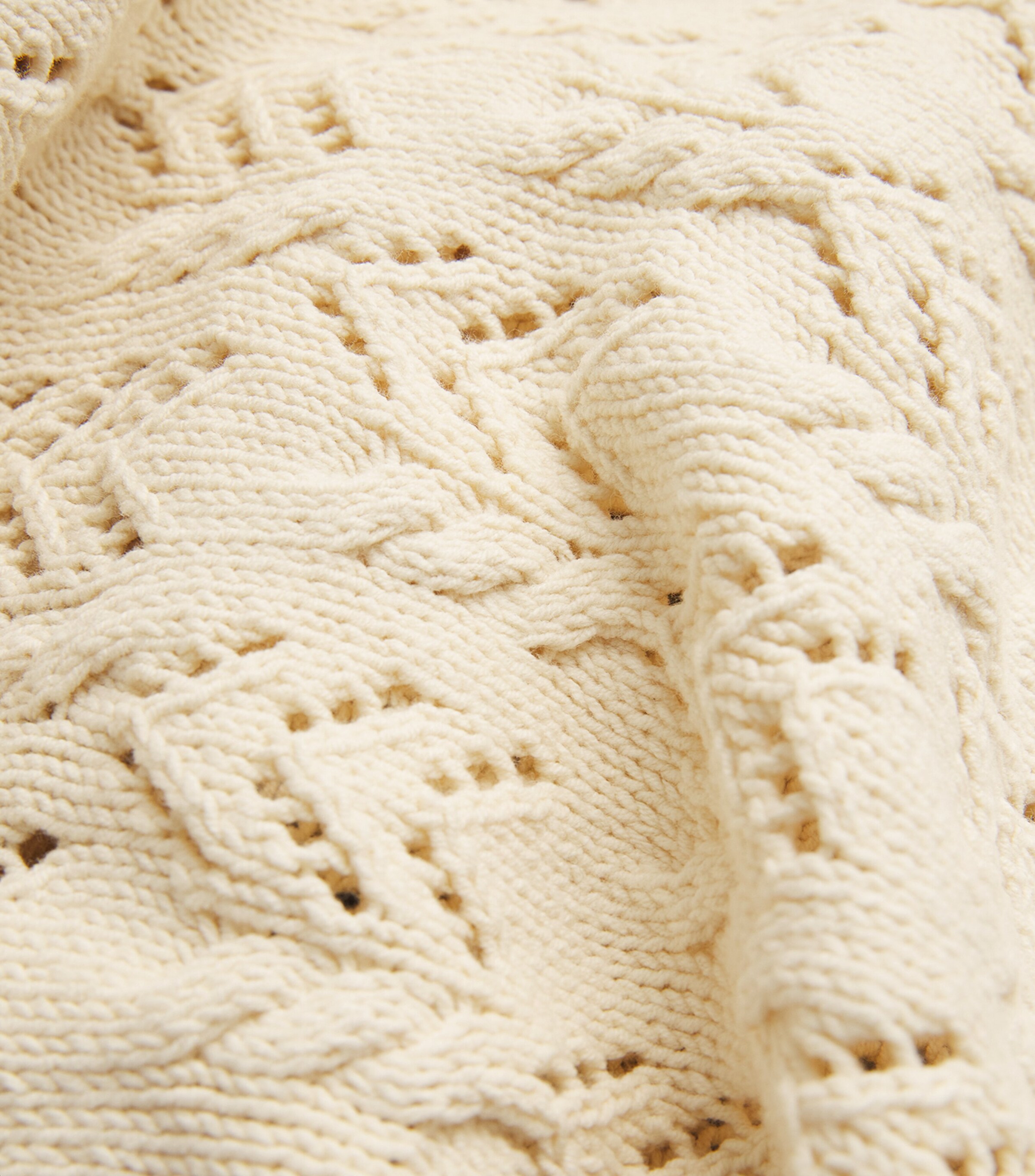 Cotton-Blend Cable-Knit Sweater ECRU Image 5