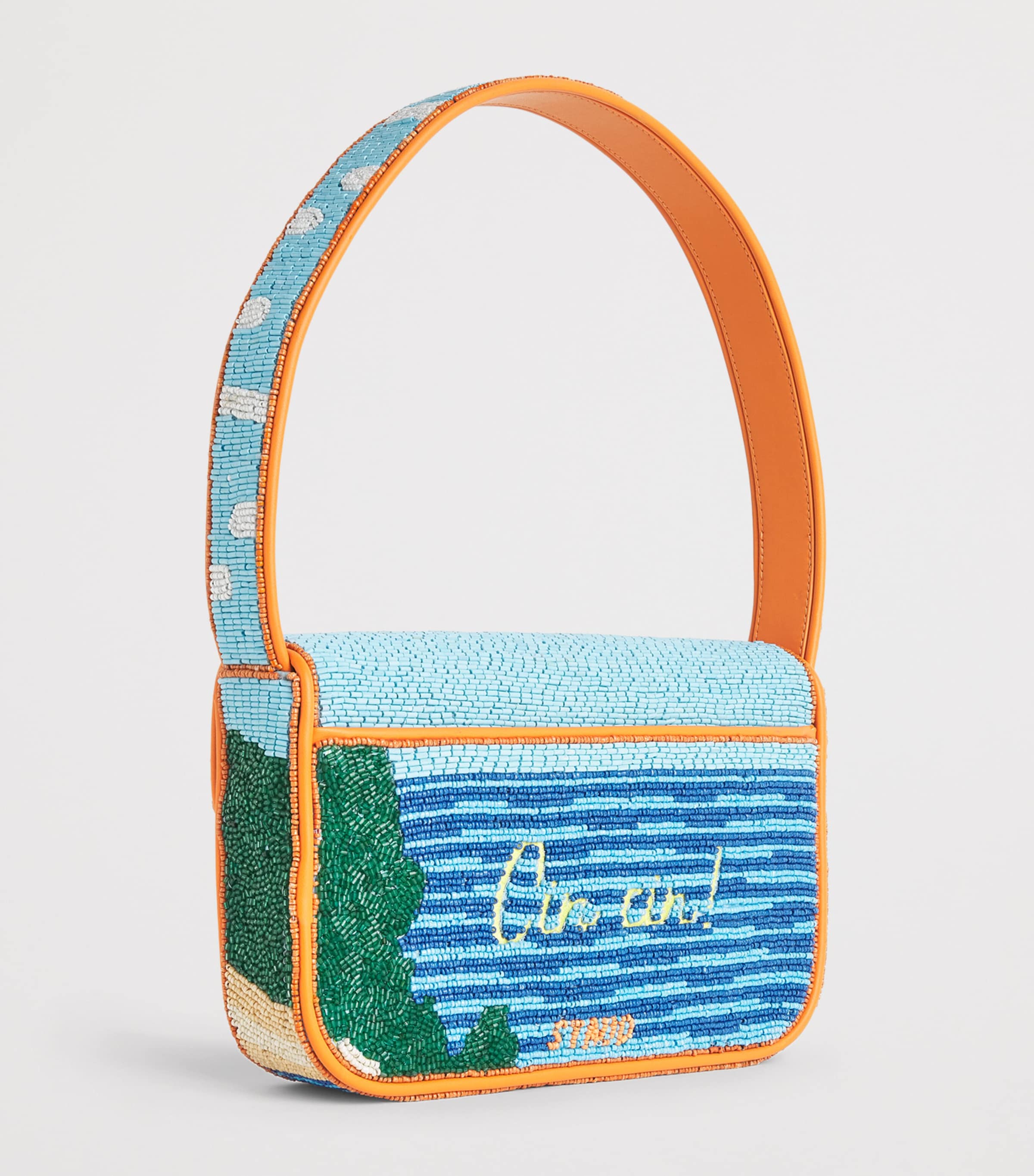 STAUD Beaded Tommy Shoulder Bag Sptz Sunset Spritz Image 3