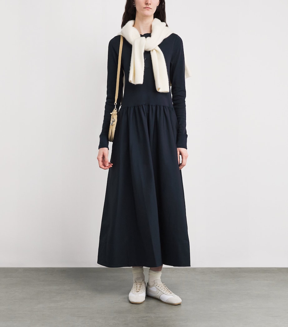 Cotton Henley Midi Dress AVIATOR NAVY Image 2