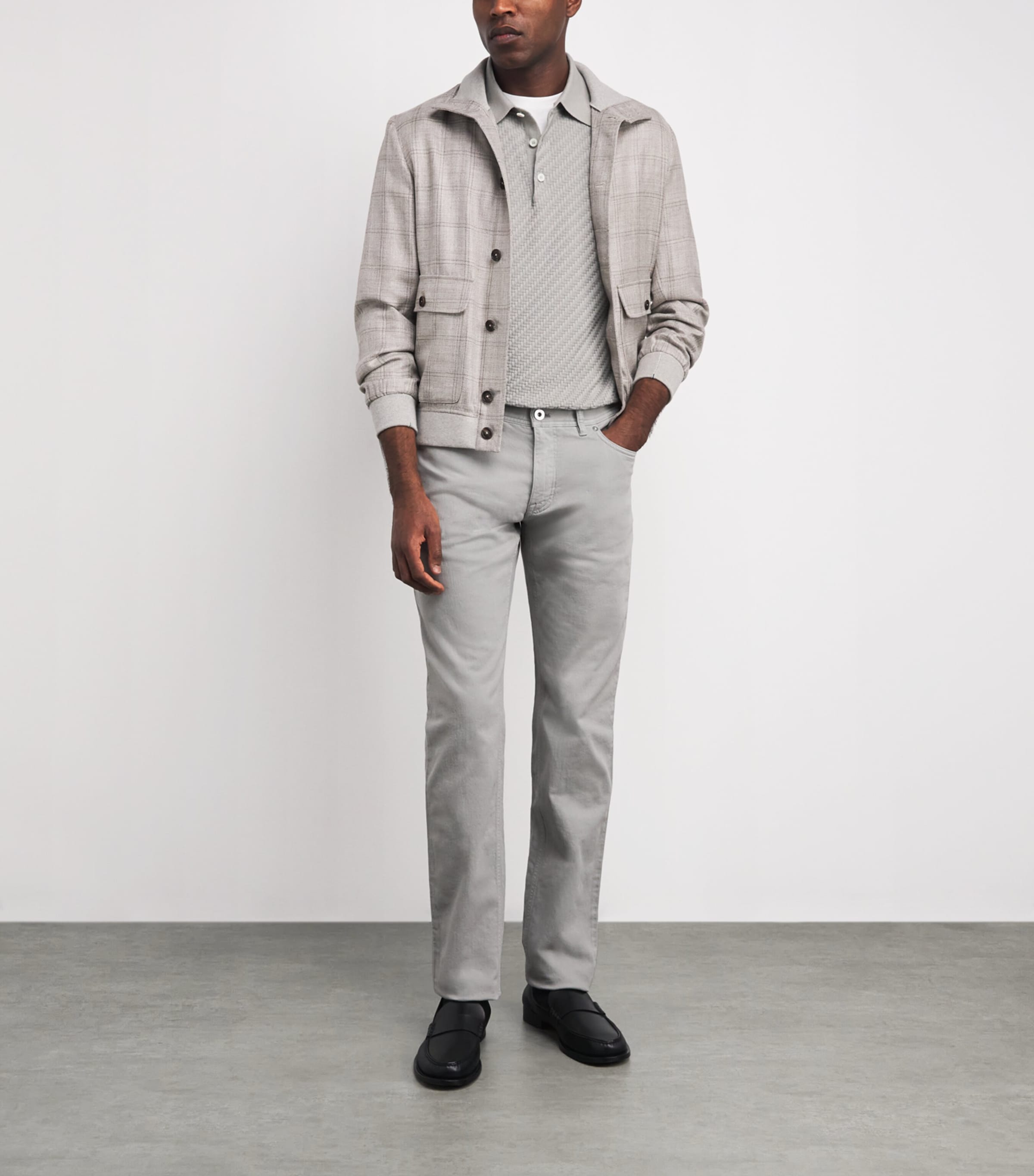 Cotton-Silk-Cashmere Woven Polo Shirt 1500 Image 2