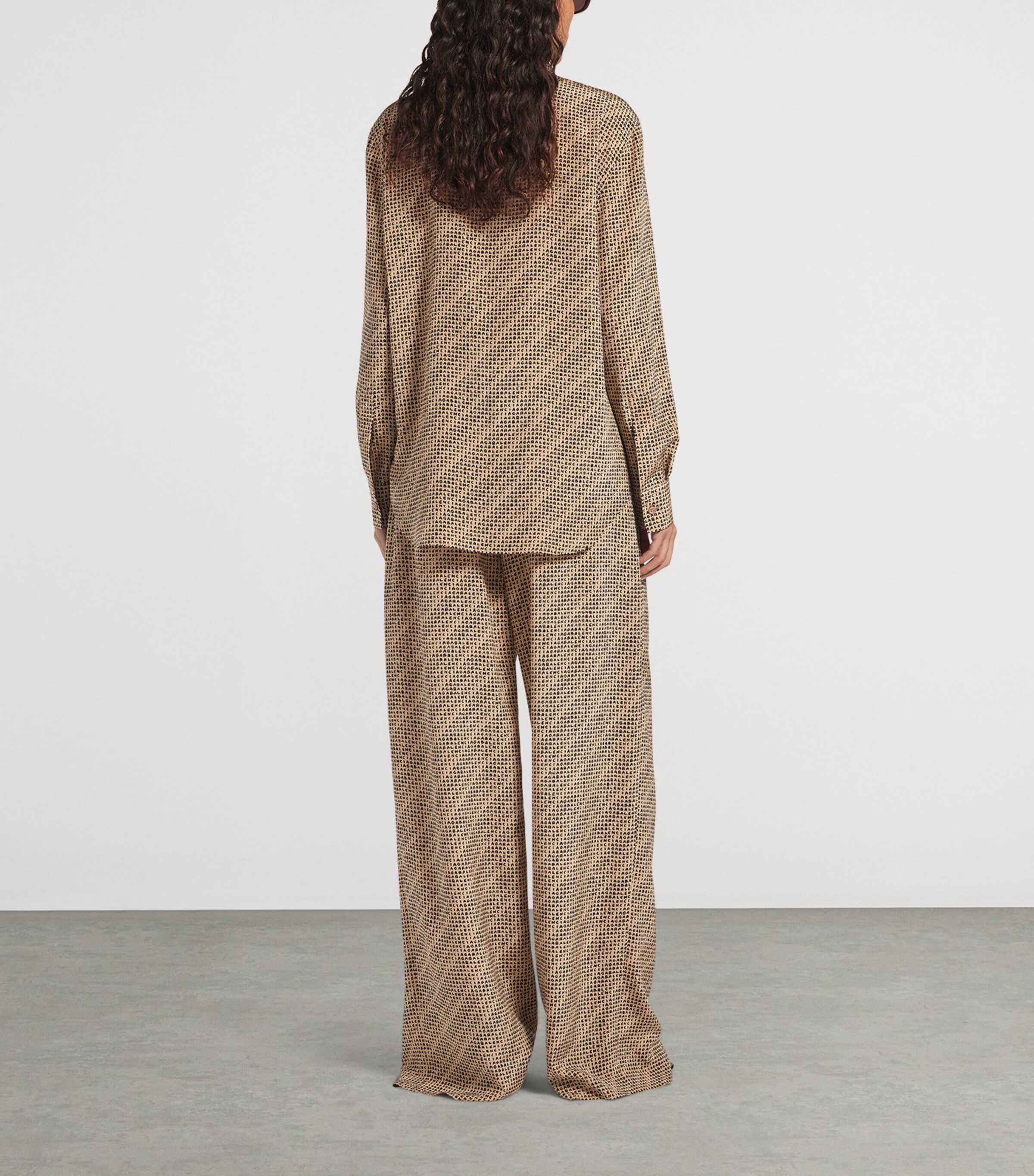 Balenciaga Womens Silk Logo Print Shirt Image 3