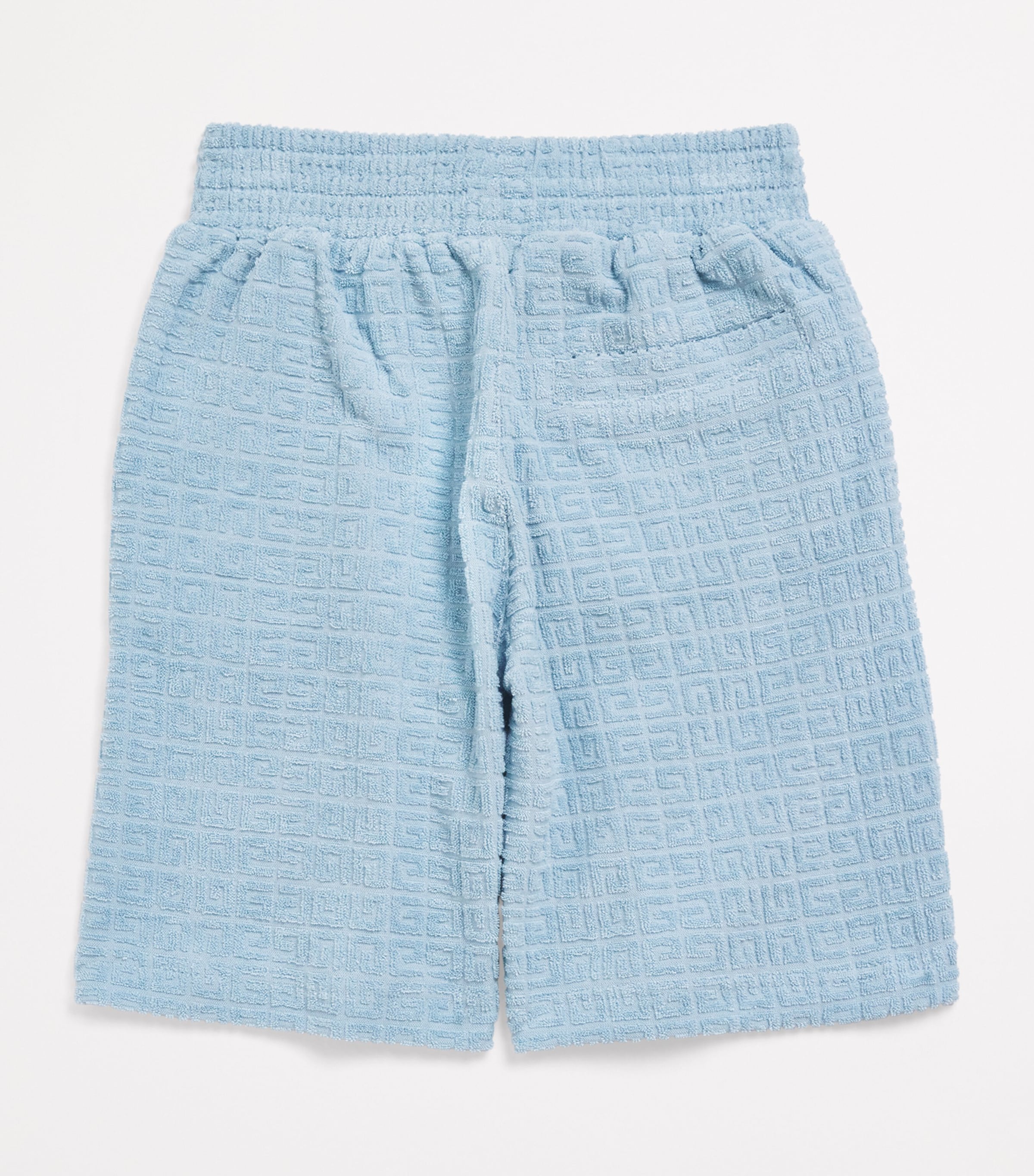 Givenchy Kids Cotton Textured Logo Shorts (4-12+ Years) Sea Image 2