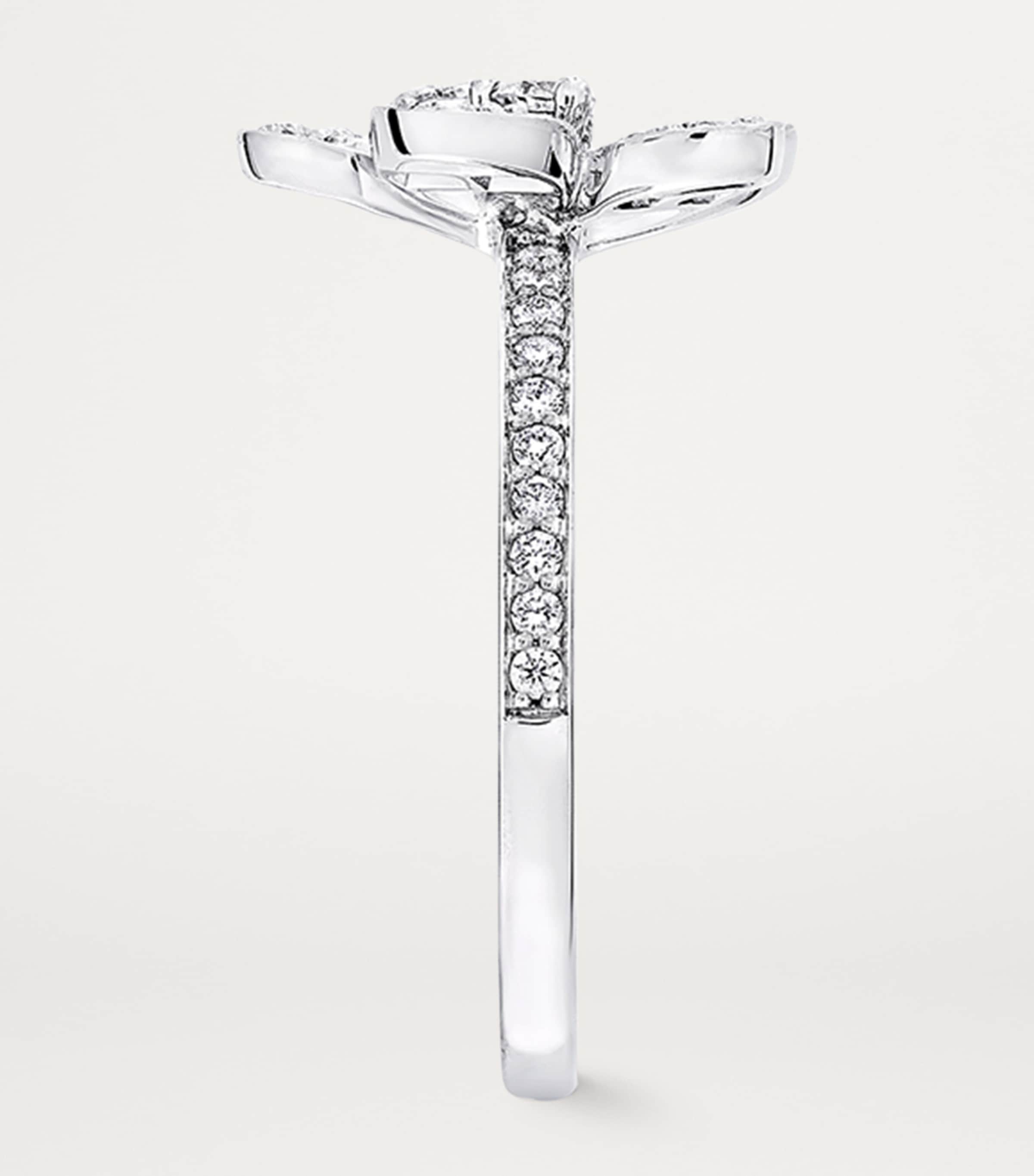 White Gold and Diamond Wild Flower Ring WHITE GOLD Image 4