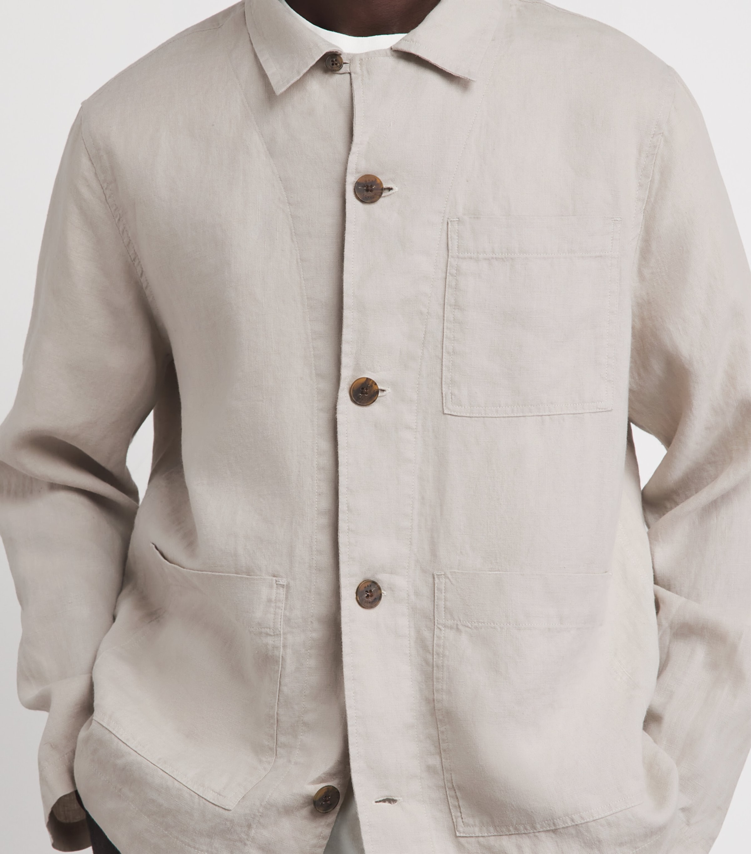 Wax London Linen Kimpton Overshirt Natural Image 3