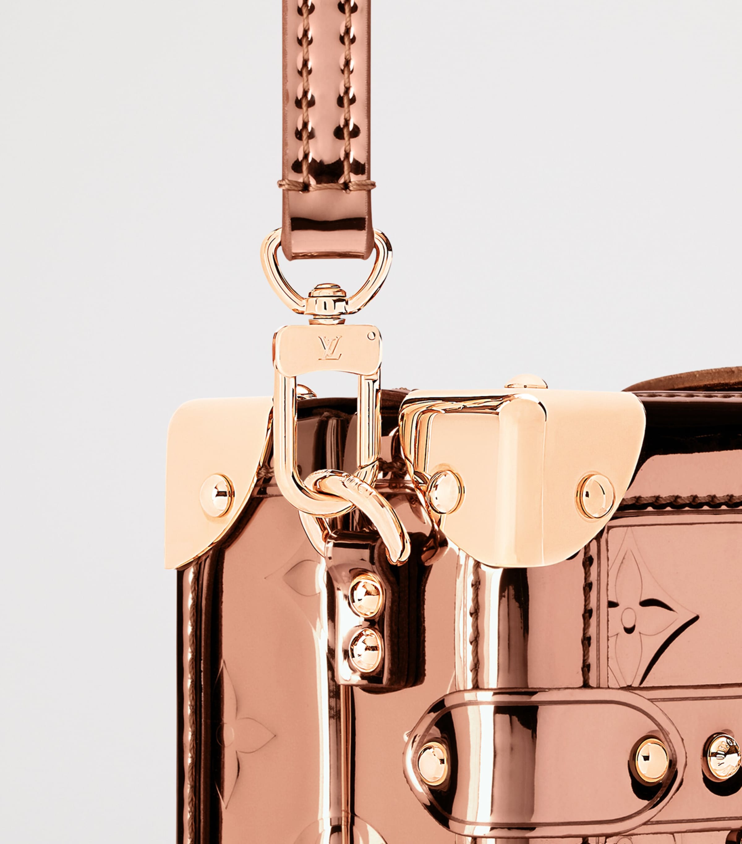 Canvas Petite Malle Shoulder Bag COPPER Image 5