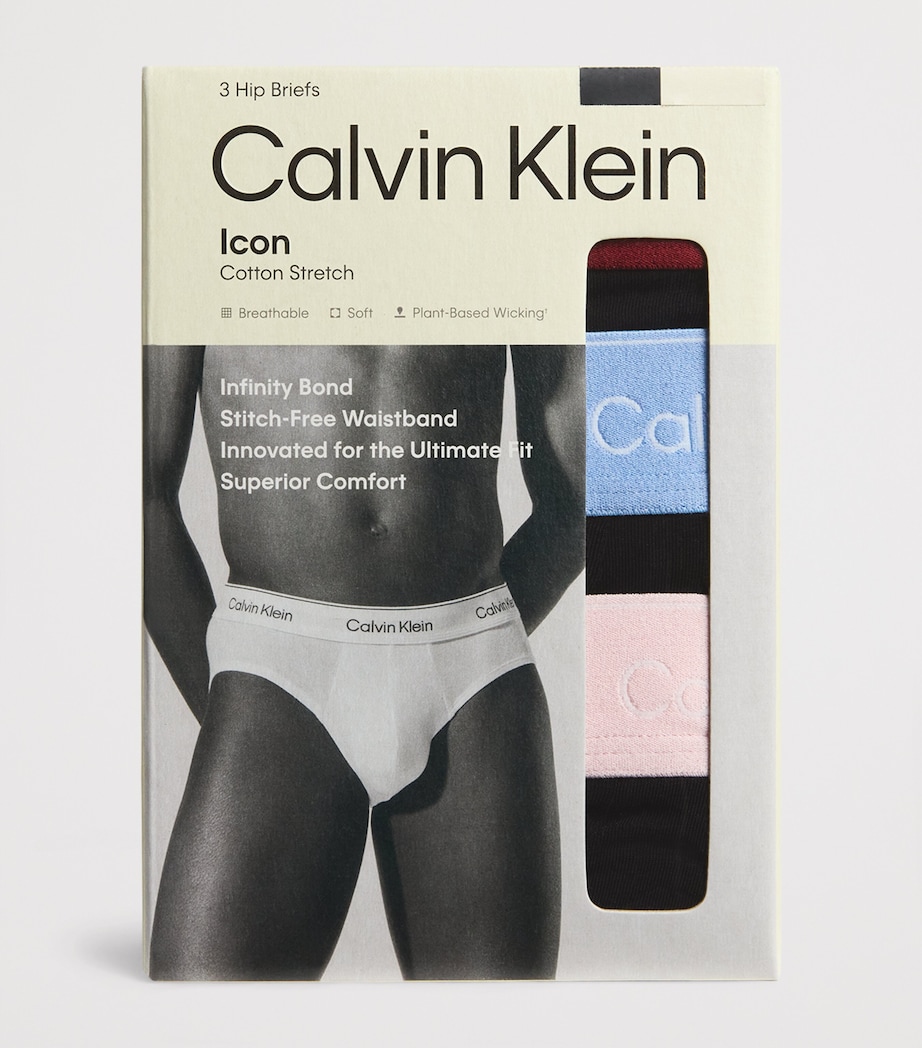 Stretch-Cotton Hip Briefs (Pack of 3) 2VABLACK Image 4